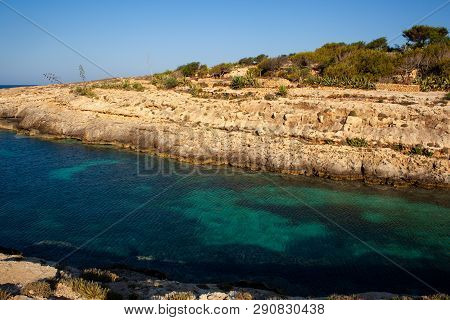 View Of Cala Greca In The Summer Season, Sicily