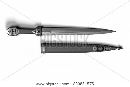 Chechen Dagger - Weapon Of The Caucasus - 3d Illustration