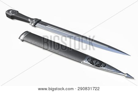 Chechen Dagger - Weapon Of The Caucasus - 3d Illustration