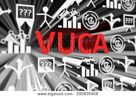 Vuca Concept Blurred Background 3d Render Illustration
