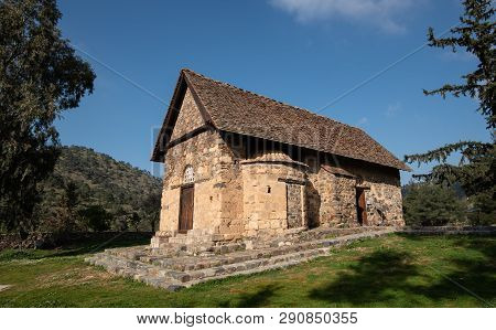 Famous Greek Orthodox Church Of Panagia Asinou At Nikitari Village In Cyprus. The Church Is Classifi