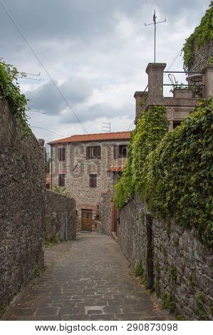 Italy, Montecatini Alto - April 25 2017: The View Of A Street Of Montecatini Alto On April 25 2017 I