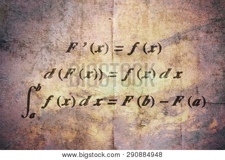 Fundamental Theorem In Differential And Integral Calculus On Vintage Background