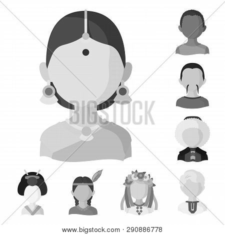 Vector Illustration Of Person And Culture Logo. Set Of Person And Race  Vector Icon For Stock.