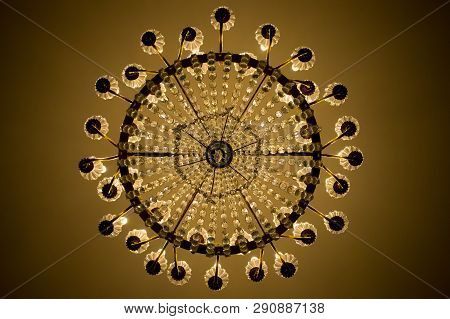 Vintage Chandelier Under Ceiling Old Mansion Luxury
