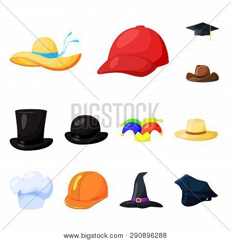 Isolated Object Of Headgear And Napper Icon. Collection Of Headgear And Helmet Vector Icon For Stock