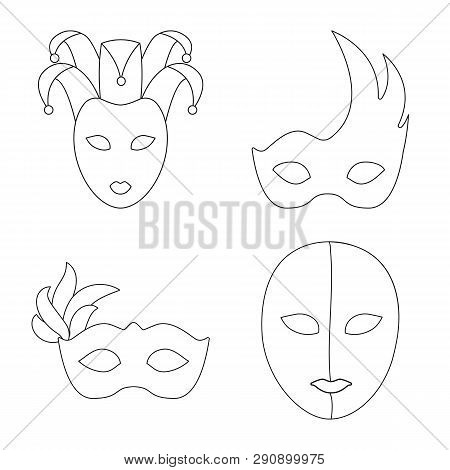 Isolated Object Of Masquerade  And Mystery Sign. Collection Of Masquerade  And Festival Vector Icon 