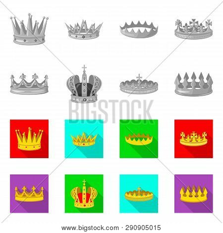 Vector Design Of Medieval And Nobility Icon. Set Of Medieval And Monarchy Stock Vector Illustration.