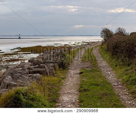 The Only Road To Sunderland Point Along The River Lune Is A Single Lane Dirt Track
