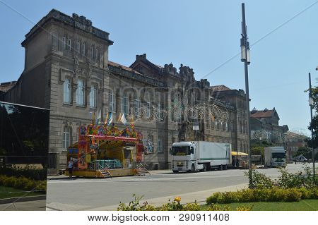 Main Façade Of The Valle Inclan Institute Modernist Building Dated In The 19th Century In Pontevedra