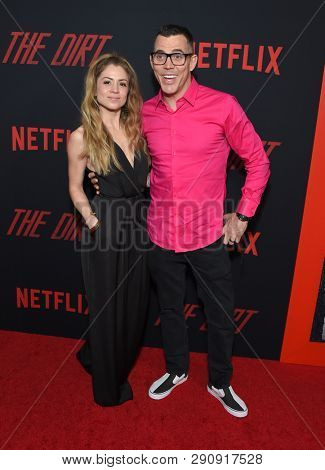 LOS ANGELES - MAR 18:  Steve-O and Lux Wright arrives for the Netflix 'The Dirt' Premiere on March 18, 2019 in Hollywood, CA                