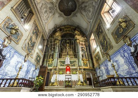 Lisbon - July 5, 2018: The Altarpiece In The Main Chapel Of The Church Of The Flamengas At The Conve