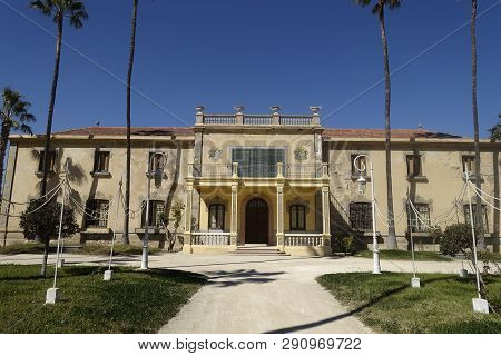 Jacarille, Orihuela, Spain - March 15, 2019 :   Jardines Del Palacio Del Marques De Fontalba - Delap