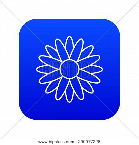 Honey Flower Icon Blue Vector Isolated On White Background