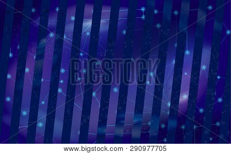 Abstract Space Vector Background With Night Sky And Stars.
