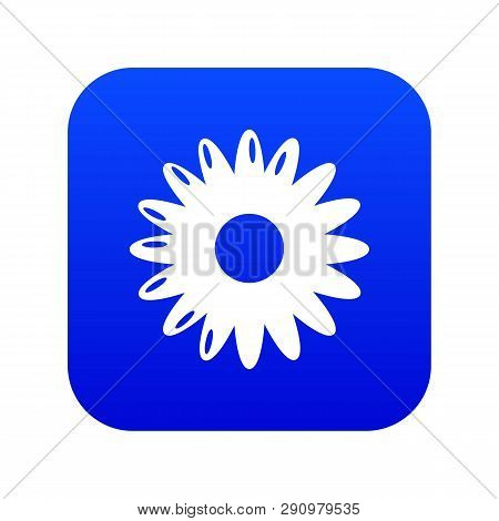 Honey Flower Icon Blue Vector Isolated On White Background