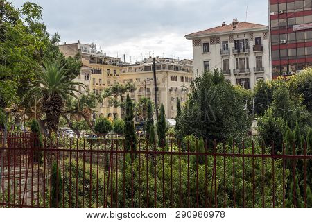 Thessaloniki, Greece - September 30, 2017: Аntique Byzantine Church Of Panagia Chalkeon In The Cente