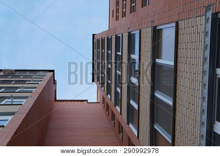 Modern Condominium Building Real Etate In City With Blue Sky