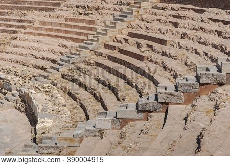 Views Of The Roman Theatre Of Cartagena, Spain. It Was Built Around The Year 5 Bc.