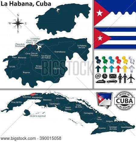 Vector Map Of La Habana Province And Location On Cuban Map