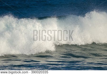 Wave Breaking In The Coast Of Arinaga.