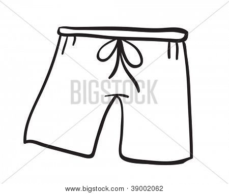 ภาพประกอบของร่าง pant สั้น ๆ บนพื้นหลังสีขาว