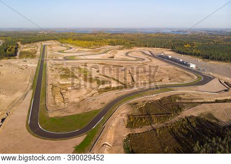 Aerial View Of The Race Track In Finland