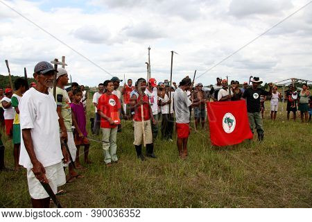 Guaratinga, Bahia / Brazil - February 25, 2008: Member Of The Landless Movement - Mst - Are Seen Dur