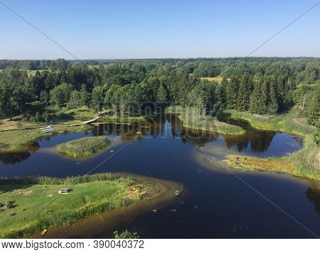 View Of Kirkilai Lakes, Which Are Water-filled Sinkholes That Formed Here Due To Karstic Processes A