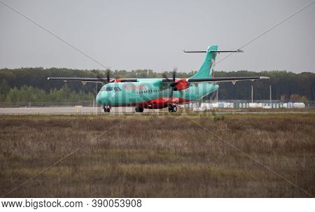 Ukraine, Kyiv - October 10, 2020: Ukrainian Aircraft Of Windrose Airlines. Plane Atr 72-600 Ur-rwc. 