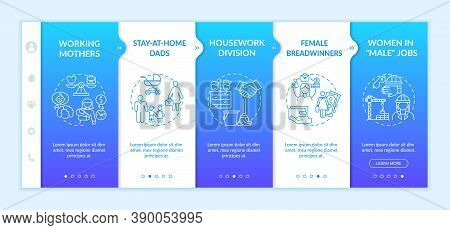 Changing Gender Roles Onboarding Vector Template. Female Breadwinners. Women In Male Jobs. Responsiv