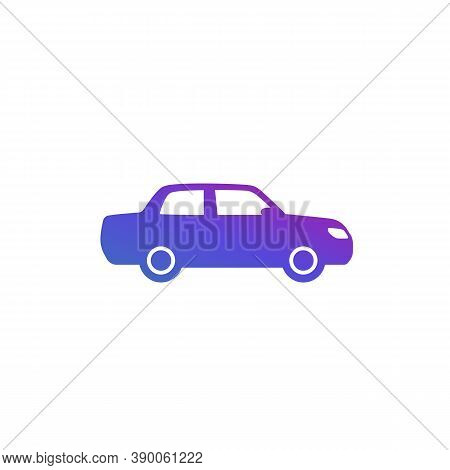 Sedan, Vector Icon On White, Eps 10 File, Easy To Edit