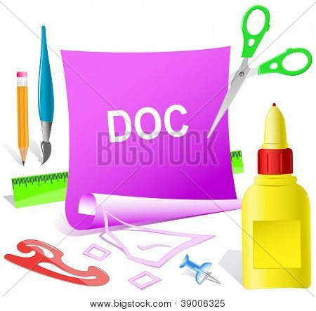 Modello di carta doc. Illustrazione di raster.