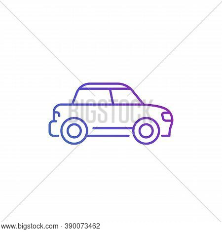 Sedan, Vector Line Icon On White, Eps 10 File, Easy To Edit
