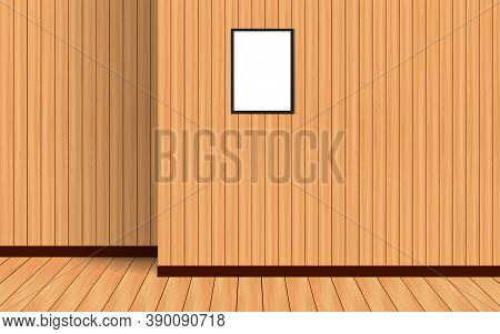 Interior Of Wooden Roon In The House