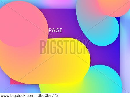 Liquid Fluid. Vivid Gradient Mesh. Holographic 3d Backdrop With Modern Trendy Blend. Wavy Interface,