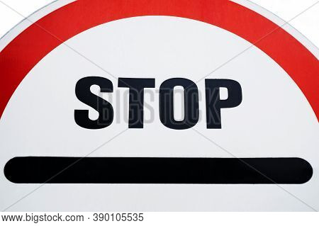 Red Stop Sign. Traffic Regulatory Warning Signage. Stop Traffic Warning