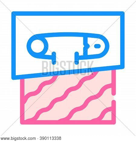 Pin And Fabric Color Icon Vector Illustration
