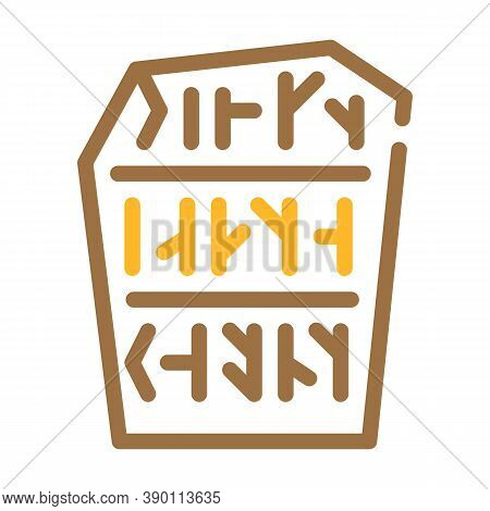 Runestone Stone Color Icon Vector Flat Illustration