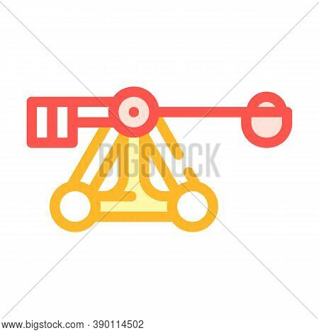Medieval Catapult Weapon Color Icon Vector Illustration