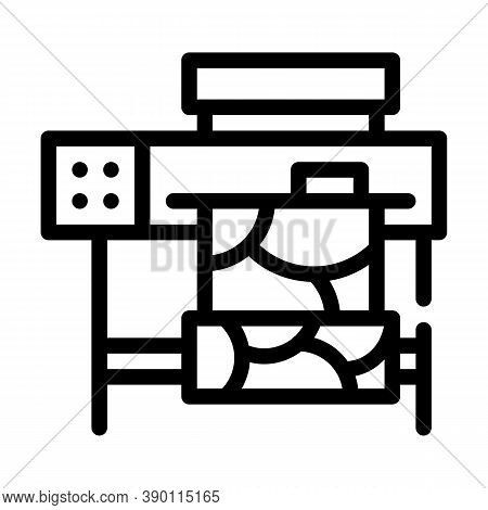 Printer For Printing On Fabric Line Icon Vector Illustration