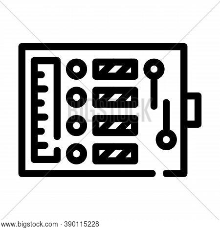 Sewing Kit Line Icon Vector Black Illustration