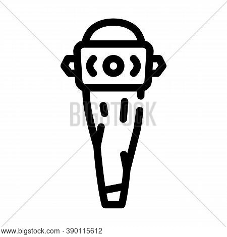 Viking Bat Line Icon Vector Black Illustration