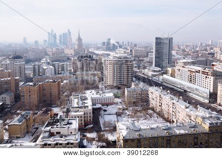 Vista della Mosca - nuova Arbat, Kutuzovsky prospect, anello di Sadovoye.