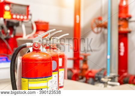 Safety Concept,fire Extinguishers Available In Fire Emergencies.