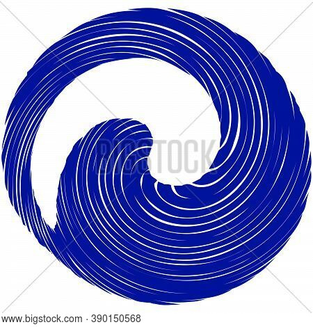 Circular Spiral, Swirl, Twirl Design Element. Concentric, Radial And Radiating Burst Of Lines With R