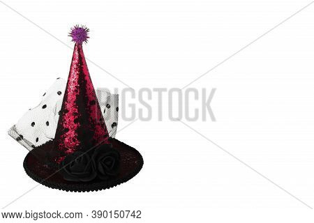 Shiny Halloween Hat On A White Background.