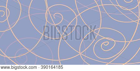 Tangled Scrawl Template. Yelllow Abstract Pen Artwork. Modern Kids Pattern. Blue Geometric Scribble 