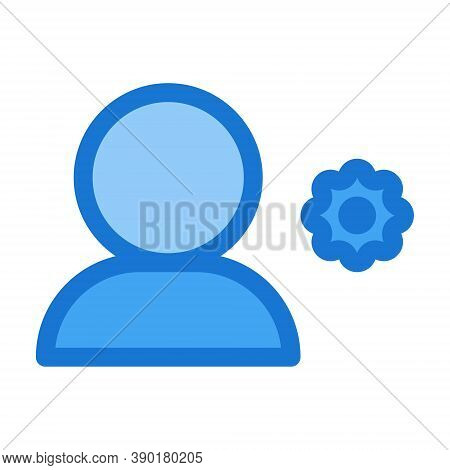 Profile Settings Icon In Flat Style. User Account Configuration Options Sign. Social Media User Avat