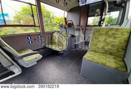 Bucharest, Romania - Juny 13, 2020: Soft Upholstered Seats In The Passenger Compartment Of A Mercede